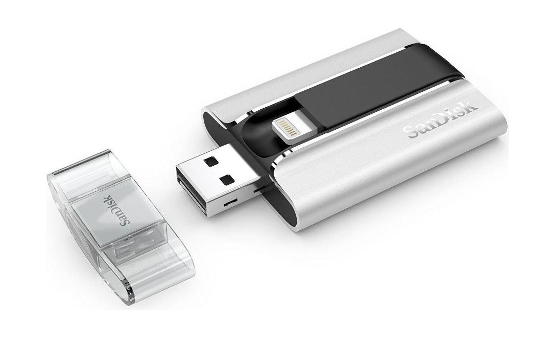 SanDisk SDIX-016G-G57 iXpand 16GB USB Flash Drive and Lightening Cable for iPhone and iPad - White