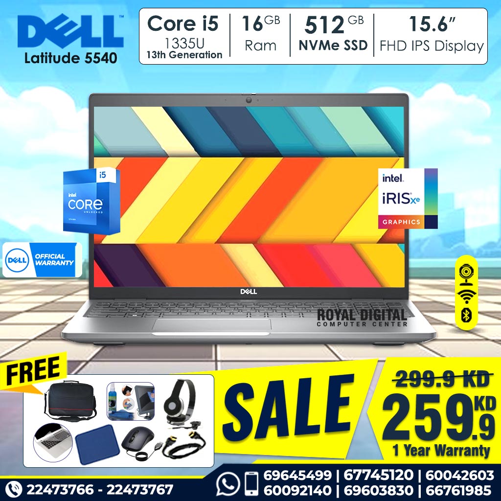 Dell Latitude 5540 13th Generation Core i5 16GB RAM 512GB NVMe SSD 15.6 inch FHD