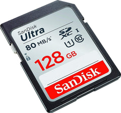 SanDisk Ultra 128GB SDXC UHS-I Memory Card up to 80MB/s (SDSDUNC-128G-GN6IN), Black