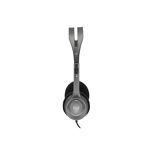 Logitech H110 Wired On Ear Headphones With Mic, Stereo With Noise-Cancelling,3.5-Mm Dual Audio Jack, PcMacLaptop- Black