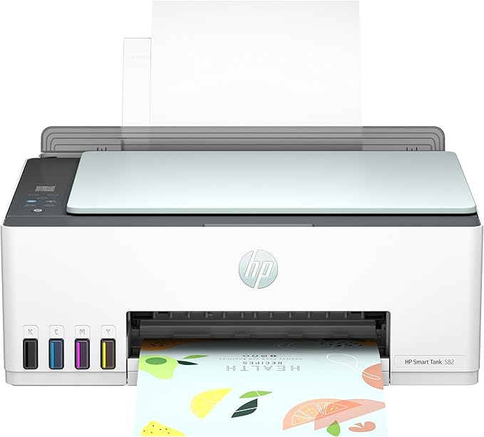 HP Smart Tank 582 Wireless All-in-One Printer | Print | Scan | Copy | Up to 18,000 black or 6,000 color pages | Green | 1 Year Warranty