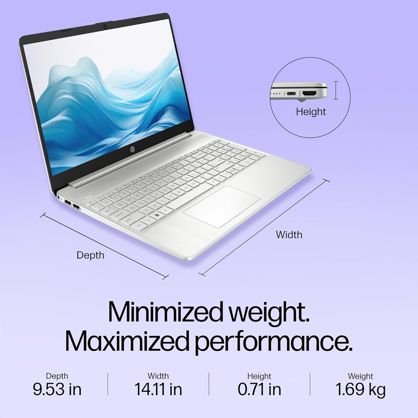 HP Laptop 15s-fq5210ne Intel Core i3- 1215u | 16GB Ram | 512 GB SSD | 15.6 FHD | Dos