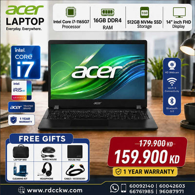 Laptop Acer TravelMate P2 TMP214-53 | Intel Core i7-1165G7 Processor | Ram 16GB DDR4 | Storage 512GB SSD NVMe | Intel Graphics | Display 14" inch FDH | 1 Year warranty