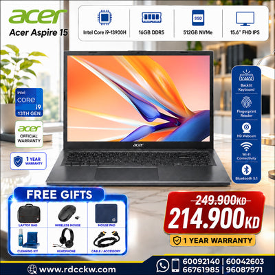 Acer Aspire 15 – Extreme Performance Intel Core i9- 13900H | 16GB DDR5 | 512GB NVMe | 15.6" FHD IPS | Backlit Keyboard | Fingerprint Reader