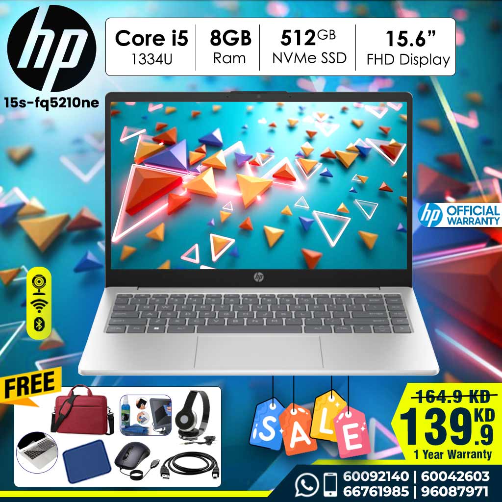 HP 15-FD0149NE | Intel Core™ i5-1334U | RAM 8 GB DDR4 | 512 GB PCIe® NVMe™ M.2 SSD | Display 15.6" FHD | DOS