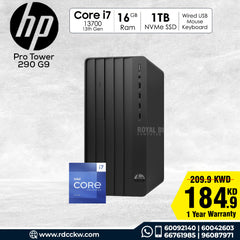 HP Pro Tower 290 G9 - i7 | 16GB | 1 TB (NVMe M.2 SSD) | DOS (Without OS) | 1YW - Desktop