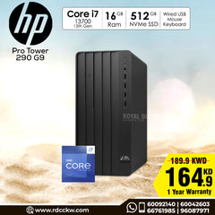 HP Pro Tower 290 G9 - i7 | 16GB | 512GB (NVMe M.2 SSD) | DOS (Without OS) | 1YW - Desktop
