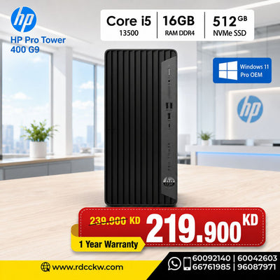 HP Pro Tower 400 G9 - i5-13500 | 16GB | 512GB SSD | Windows 11 Pro | 1YW - Desktop
