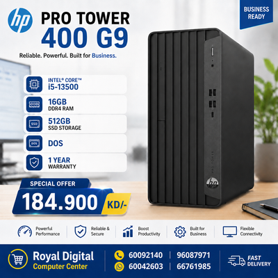 HP Pro Tower 400 G9 - i5-13500 | 16GB | 512GB SSD | DOS |1YW - Desktop