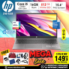 Laptop HP 250 | Intel Core™ i5-1334U | 16GB RAM | 512GB SSD | 15.6 FHD | 1 Year Warranty