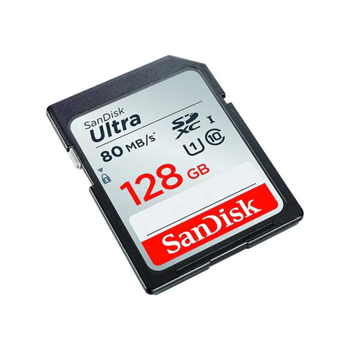 SanDisk Ultra 128GB SDXC UHS-I Memory Card up to 80MB/s (SDSDUNC-128G-GN6IN), Black