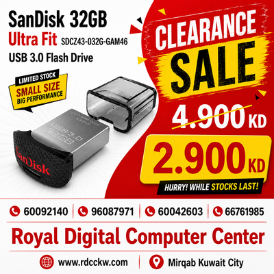 محرك أقراص فلاش USB 3.0 Ultra Fit SDCZ43-032G-GAM46 من SanDisk بسعة 32 جيجابايت