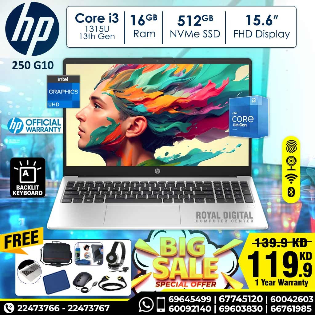 HP 250 G10 Laptop Intel Core i3 - 13th Generation