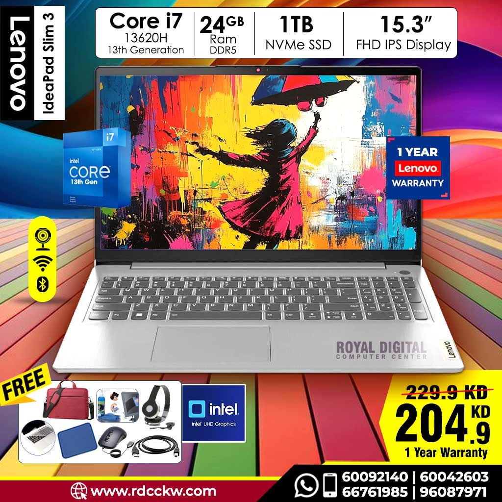 Laptop Lenovo Ideapad Slim Intel Core i7 13th Gen 24GB RAM