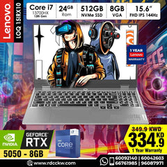 Lenovo Loq 15IRX10 Gaming Laptop | Intel® Core™ i7-13700HX Processor | 24 GB DDR5 | 512GB SSD | Display 15.6