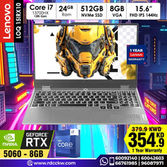 Gaming Laptop Lenovo LOQ 15IRX10 | Intel Core i7-13700HX | 24 GB RAM | 512GB SSD 15.6 inch FHD 144Hz |  8GB VGA 5060
