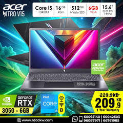 Laptop Acer Nitro V 15 | Intel Core i5-13420H | 16GB RAM | 512GB SSD | NVIDIA GeForce RTX 3050 6GB | 15.6