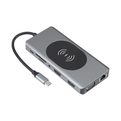 14 in 1 Type-C Docking Station with Wireless Charging(1000M Network Port)