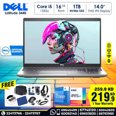 ديل لاتيتيود 3440 الجيل الثالث عشر كور i5-1335U 16 جيجابايت رام 1 تيرابايت NVMe SSD 14 بوصة FHD