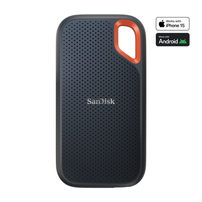 SanDisk Extreme Portable SSD - 4TB / Up to 1050 MB/s / USB 3.2 Gen 2 Type-C / Black / External SSD (Solid State Drive)