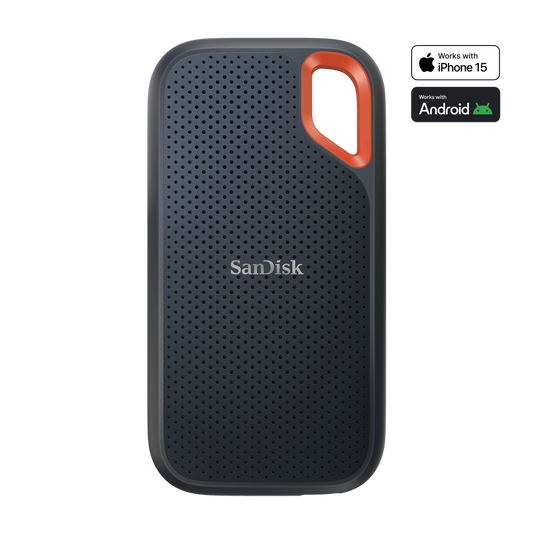 SanDisk Extreme Portable SSD - 4TB / Up to 1050 MB/s / USB 3.2 Gen 2 Type-C / Black / External SSD (Solid State Drive)