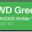 Western Digital 2TB WD Green SN3000 NVMe SSD - Solid State Drive - Gen4 PCIe, M.2 2280, Up to 5,000 MB/s - WDS200T4G0E