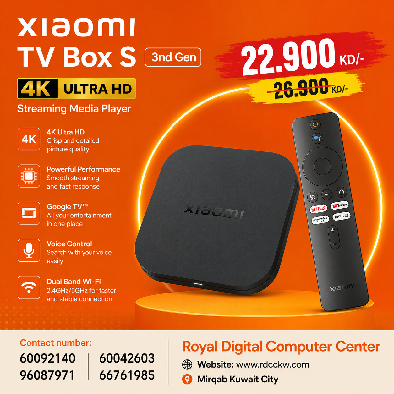 Xiaomi Mi TV Box S (3rd Gen) TV Box 4K Ultra HD Streaming Media Player