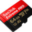 SanDisk 64GB Extreme PRO microSDXC Card + SD Adapter + RescuePro Deluxe, up to 200 MB/s, with A2 App Performance, for Smartphones, Action Cameras or Drones UHS-I Class 10 U3 V30