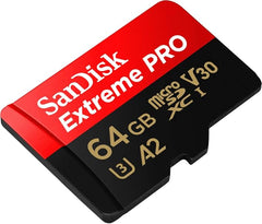 SanDisk 64GB Extreme PRO microSDXC Card + SD Adapter + RescuePro Deluxe, up to 200 MB/s, with A2 App Performance, for Smartphones, Action Cameras or Drones UHS-I Class 10 U3 V30