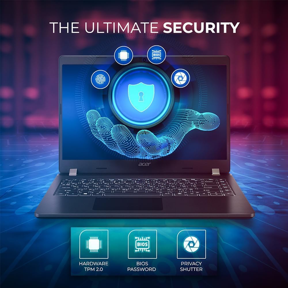 Laptop Acer TravelMate P2 TMP214-53 | Intel Core i7-1165G7 Processor | Ram 8GB DDR4 | Storage 512GB SSD NVMe | Intel Graphics | Display 14"  inch FDH | 1 Year warranty (Copy)