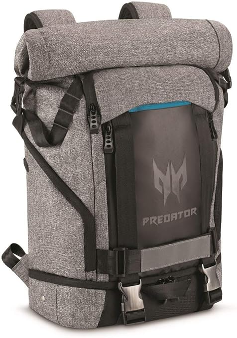 Acer Rolltop Backpack, Grey/Teal, 15.6-inch