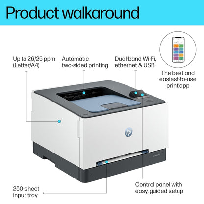 HP Color LaserJet Pro 3203dw | 25ppm | 600dpi | A4 | USB | LAN | Wi-Fi | Color Laser - Printer