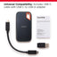 SanDisk Extreme Portable SSD - 4TB / Up to 1050 MB/s / USB 3.2 Gen 2 Type-C / Black / External SSD (Solid State Drive)
