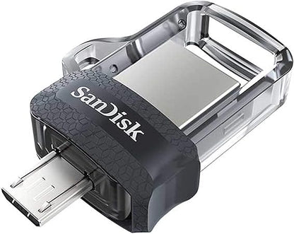 SanDisk 64GB Ultra Dual Drive m3.0 for Android Devices and Computers - microUSB, USB 3.0 - SDDD3-064G-G46 , Black