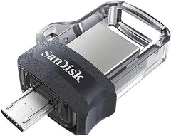 SanDisk 64GB Ultra Dual Drive m3.0 for Android Devices and Computers - microUSB, USB 3.0 - SDDD3-064G-G46 , Black