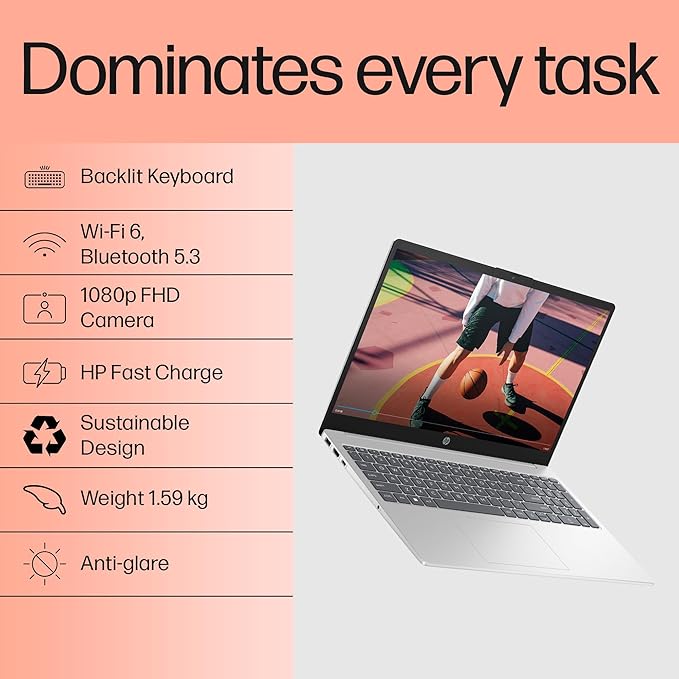 HP 15-FD0149NE | Intel Core™ i5-1334U | RAM 8 GB DDR4 | 512 GB PCIe® NVMe™ M.2 SSD | Display 15.6" FHD | DOS