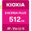 Kioxia LNPL1M512GG4 Exceria Plus SD Card, Class 10, U3 UHS Speed Class, 100MB/s Read Speed, 85MB/s Write Speed, 512GB