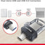 SanDisk 256GB Ultra Dual Drive m3.0, microUSB and USB Type-A, High-speed USB 3.0, Retractable design for Android Devices and Computers - SDDD3-256G-G46