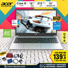 Laptop Acer Aspire Lite | Intel Core i5-133U Processor | 16GB DDR5 Ram | Storage 512 GB SSD | Display 16