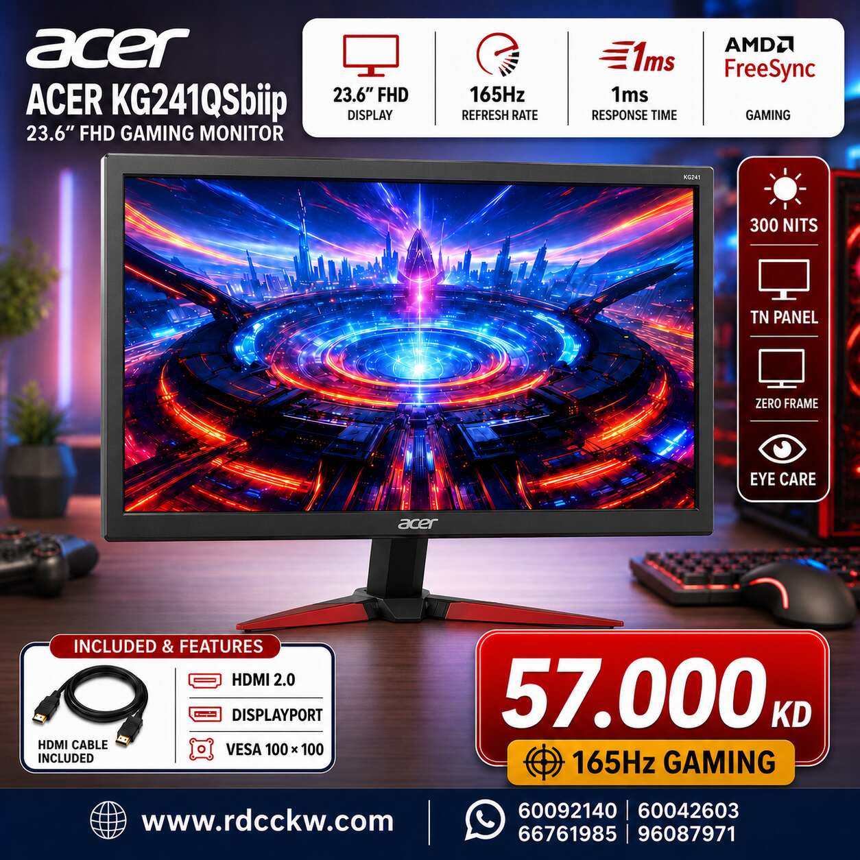 Acer KG241QSbiip Gaming Monitor