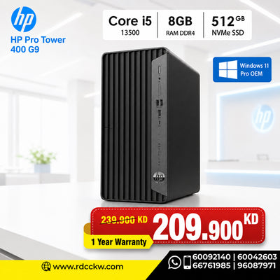 HP Pro Tower 400 G9 - i5-13500 | 8GB | 512GB SSD | Windows 11 Pro OEM |1YW - Desktop