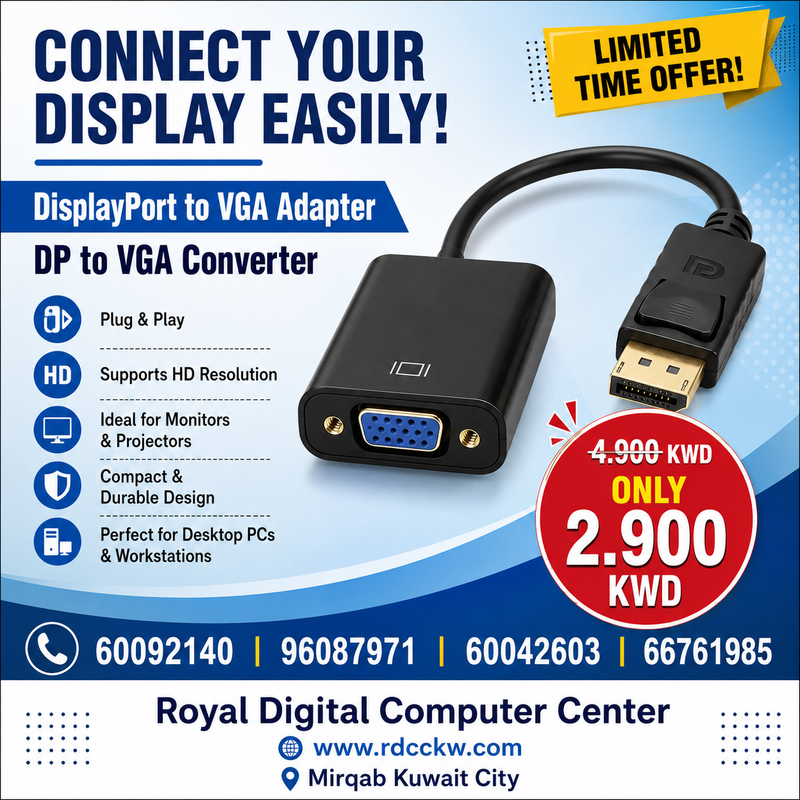 DisplayPort to VGA Adapter, DP to VGA Connector Convertor