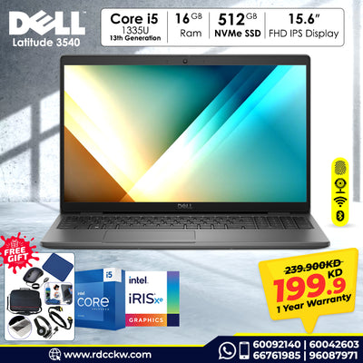 Professional Laptop Dell Latitude 3540 | Intel Core i5-1335U Processor | Ram 16GB DDR4 | Storage 512GB  NVMe SSD | Display 15.6-inch FHD (1920 x 1080), WVA/IPS | Color Grey | Windows 11 Pro | 1 year Warranty