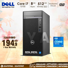 Dell OptiPlex 7010 MT Core i7-13700 8GB DDR5 Ram 512GB NVMe SSD DVD+/-RW