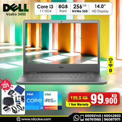 Laptop Dell Vostro 3400 | Intel Core i3-1115G4 Processor | 8GB DDR4 | 256GB SSD | Intel UHD Graphics | 14.0 inch HD Display | DOS |  1 Year Warranty