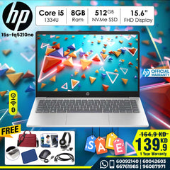 HP 15-FD0149NE | Intel Core™ i5-1334U | RAM 8 GB DDR4 | 512 GB PCIe® NVMe™ M.2 SSD | Display 15.6
