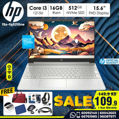 HP Laptop 15s-fq5210ne Intel Core i3- 1215u | 16GB Ram | 512 GB SSD | 15.6 FHD | Dos