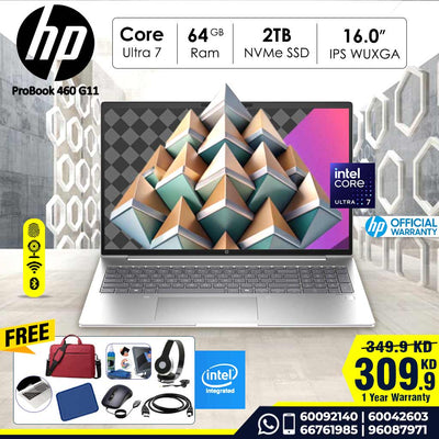 HP ProBook 460 16 inch G11 | Intel® Core™ Ultra 7 | 64 GB DDR5 | 2TB SSD NVMe | 16" WUXGA