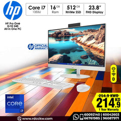 All in One PC | HP Pro One 240 G10 | Intel® Core™ i7-1355U Processor | 16 GB RAM DDR4 | Storage 512 GB SSD NVMe | 23.8