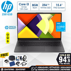 Hp 250 G10 Core i3 8GB RAM 256GB SSD 15.6 inch FHD Screen